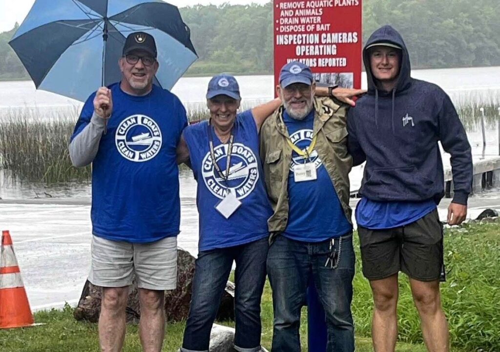 Clean Boats, Clean Waters volunteers at a boat landing
