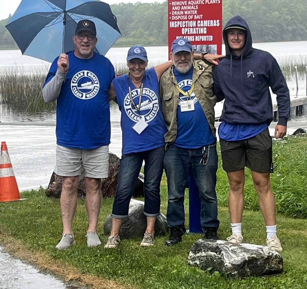 Clean Boats, Clean Waters volunteers at a boat landing